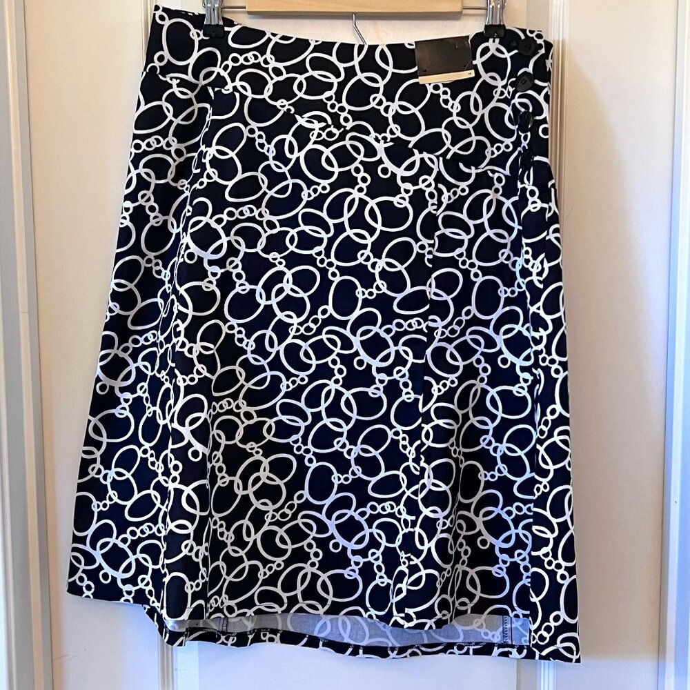 NWT Lane Bryant  Back and‎ White Printed Geometric Midi Skirt in Size 14